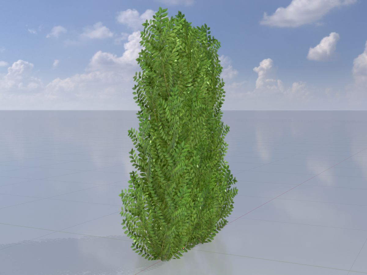Cherry laurel hedge 1500mm version-2 Low-poly 3D model_2