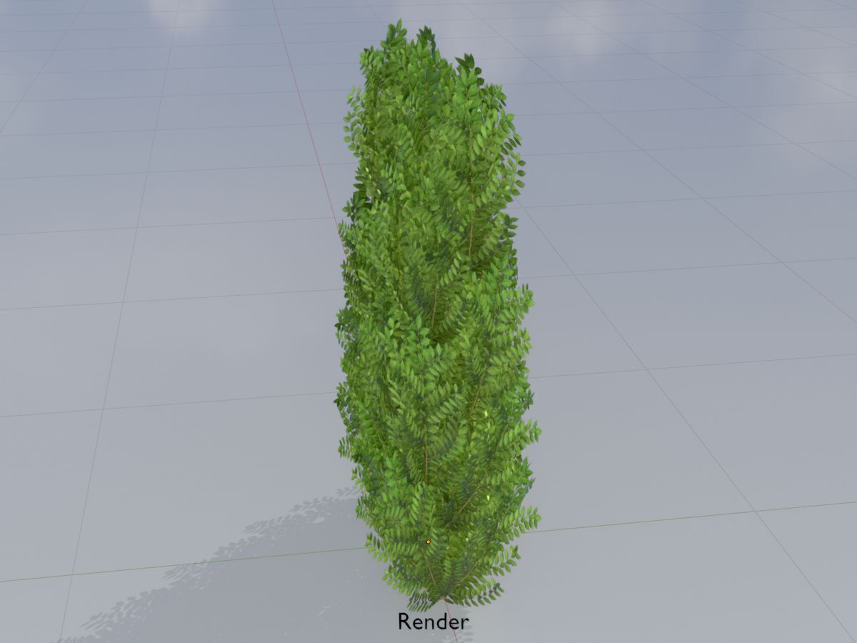 Cherry laurel hedge 1500mm version-2 Low-poly 3D model_14