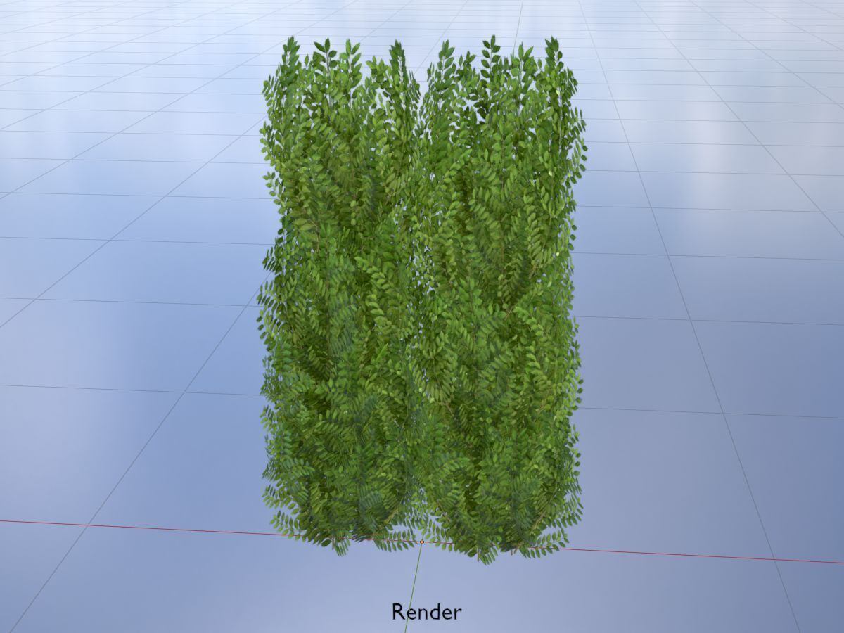 Cherry laurel hedge 1500mm version-2 Low-poly 3D model_19