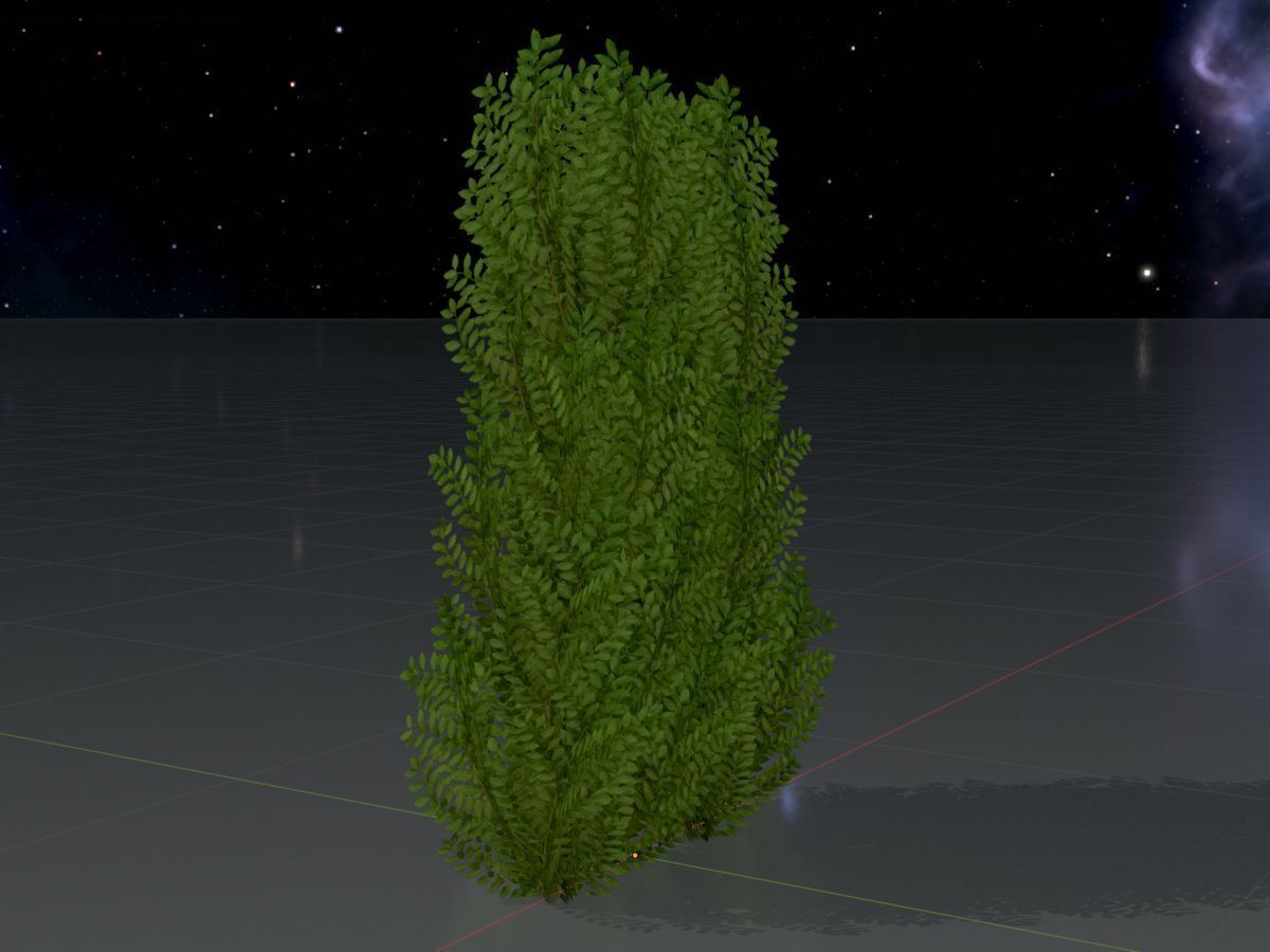 Cherry laurel hedge 1500mm version-2 Low-poly 3D model_4