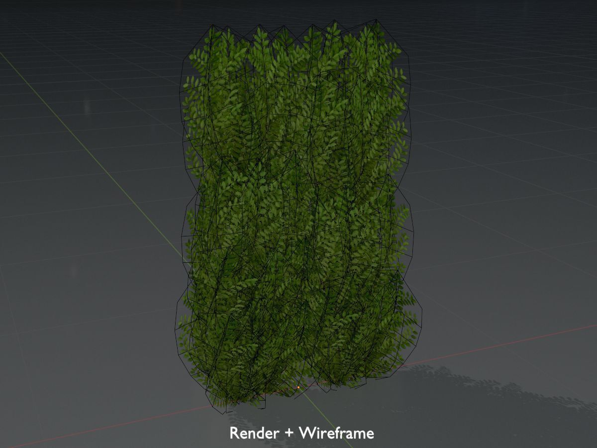 Cherry laurel hedge 1500mm version-2 Low-poly 3D model_8