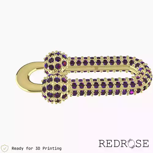 Tiffany High Copy U Pendant with Diamond 3 SIZES 3D print model