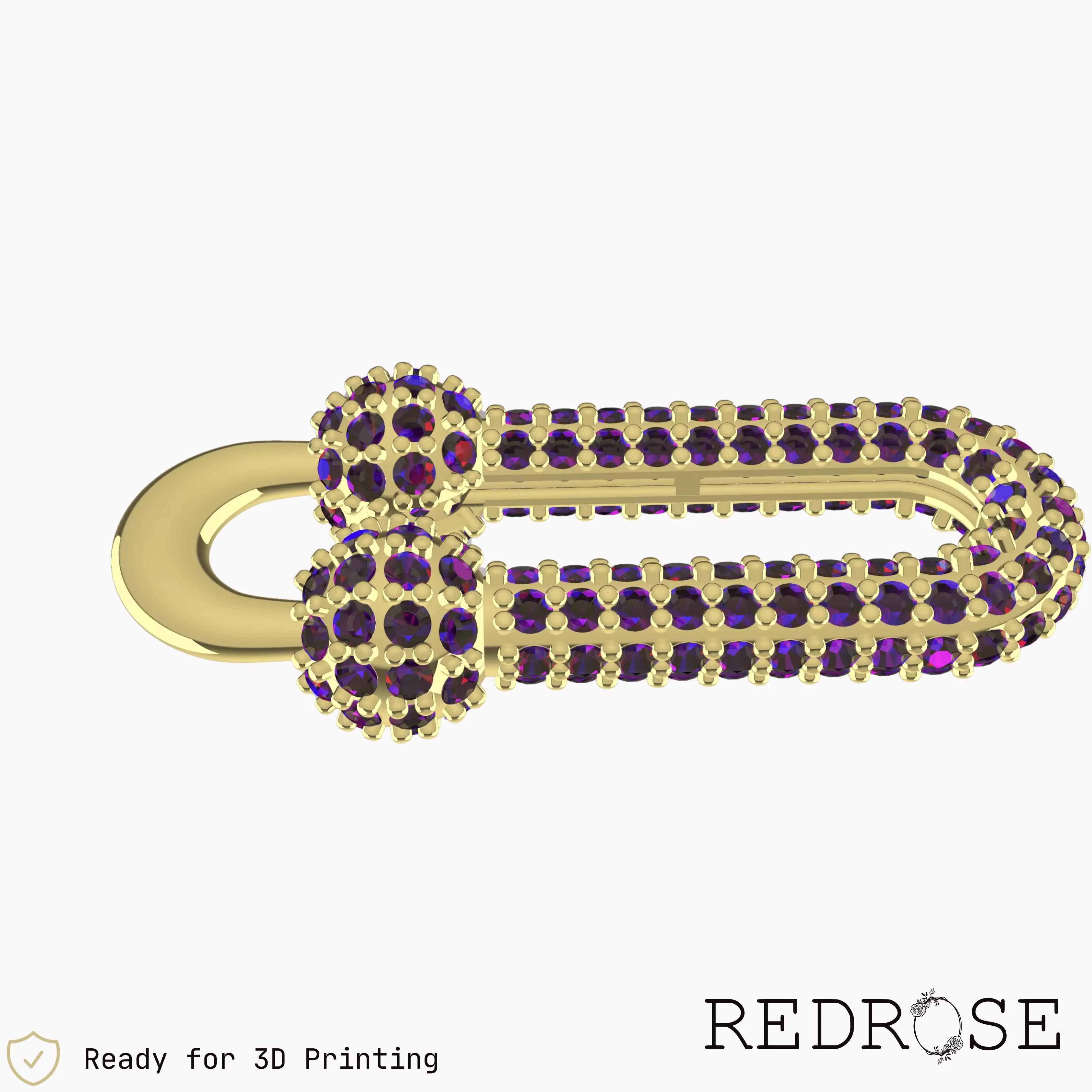 Tiffany High Copy U Pendant with Diamond 3 SIZES 3D print model