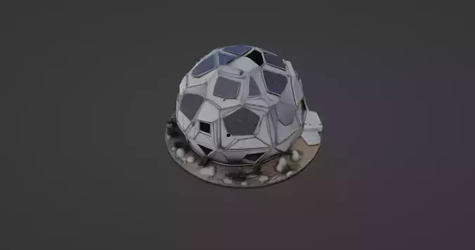 Futuristic Geodesic Space Colony Habitat Module 3D model