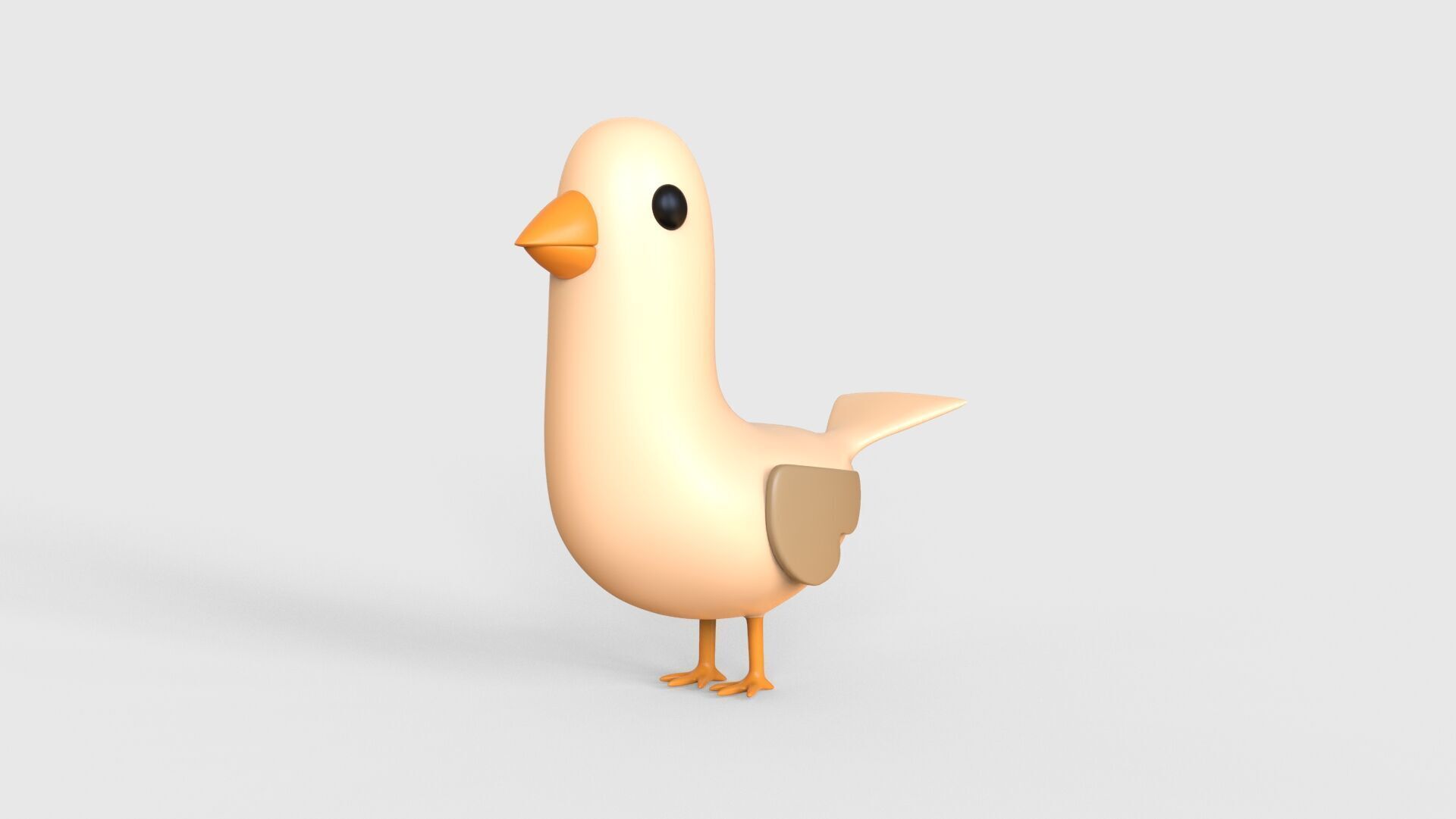 Low Poly - Cartoon Bird Rigged  Low-poly 3D model_5