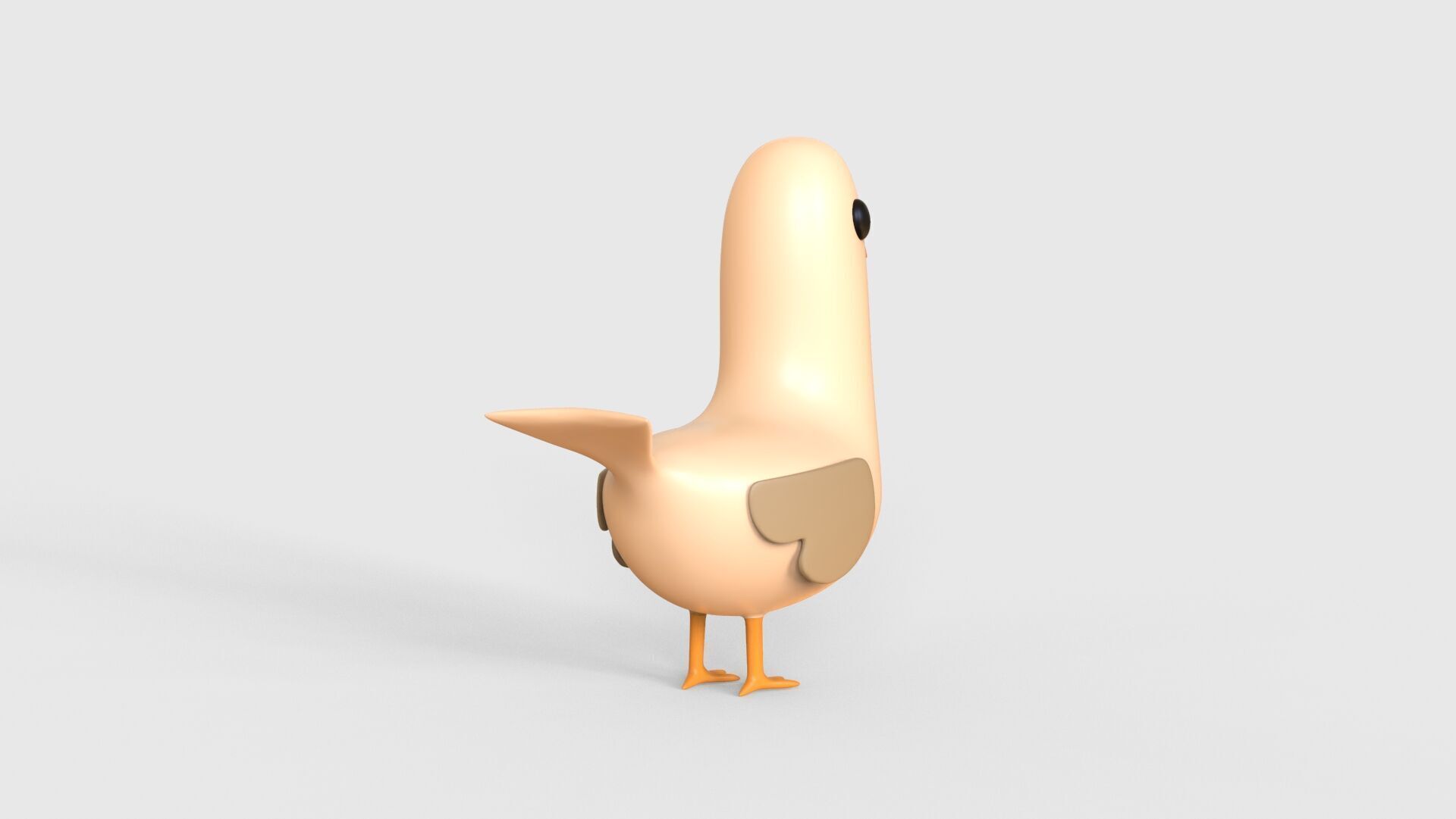 Low Poly - Cartoon Bird Rigged  Low-poly 3D model_12
