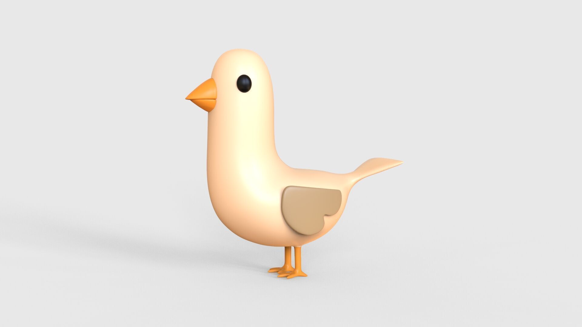 Low Poly - Cartoon Bird Rigged  Low-poly 3D model_6