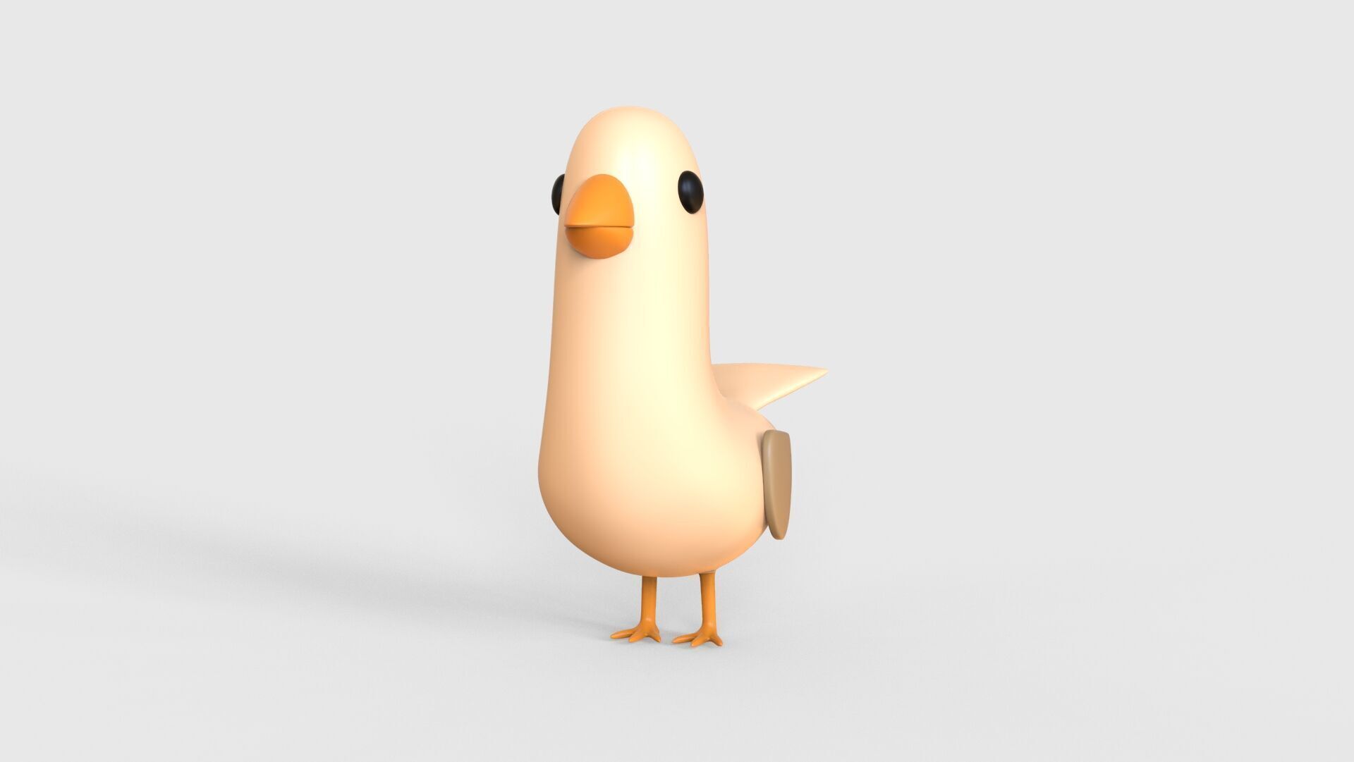 Low Poly - Cartoon Bird Rigged  Low-poly 3D model_19