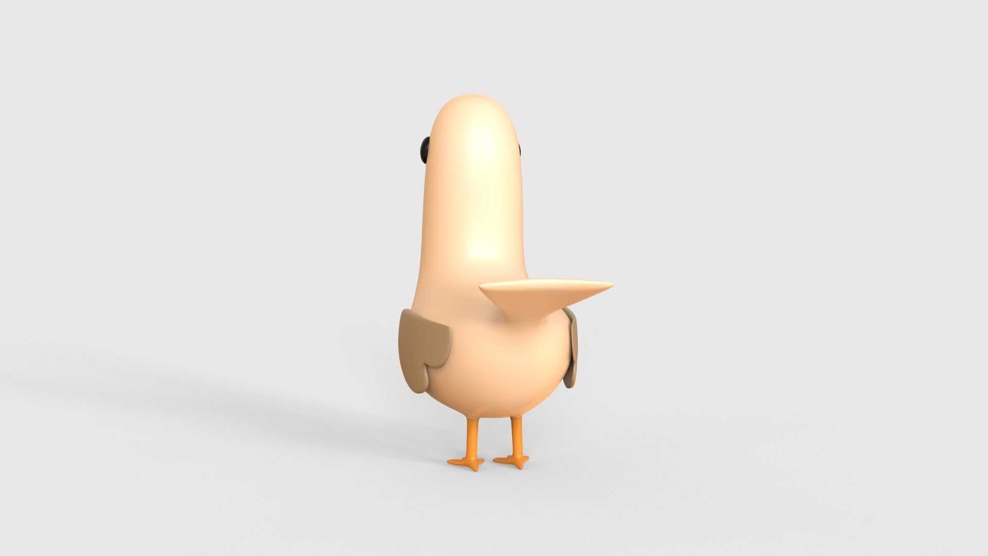 Low Poly - Cartoon Bird Rigged  Low-poly 3D model_10