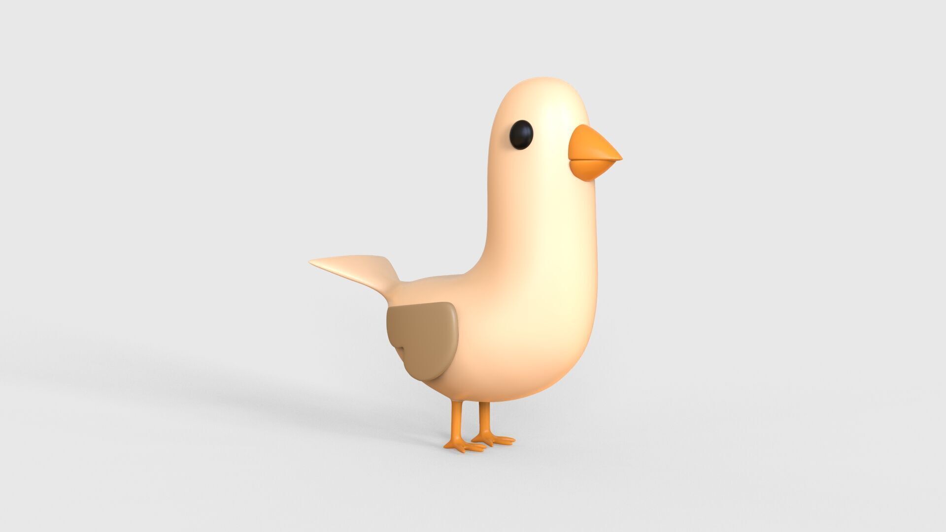 Low Poly - Cartoon Bird Rigged  Low-poly 3D model_16
