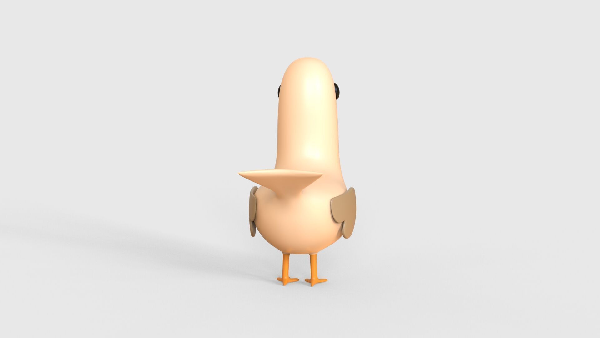 Low Poly - Cartoon Bird Rigged  Low-poly 3D model_11