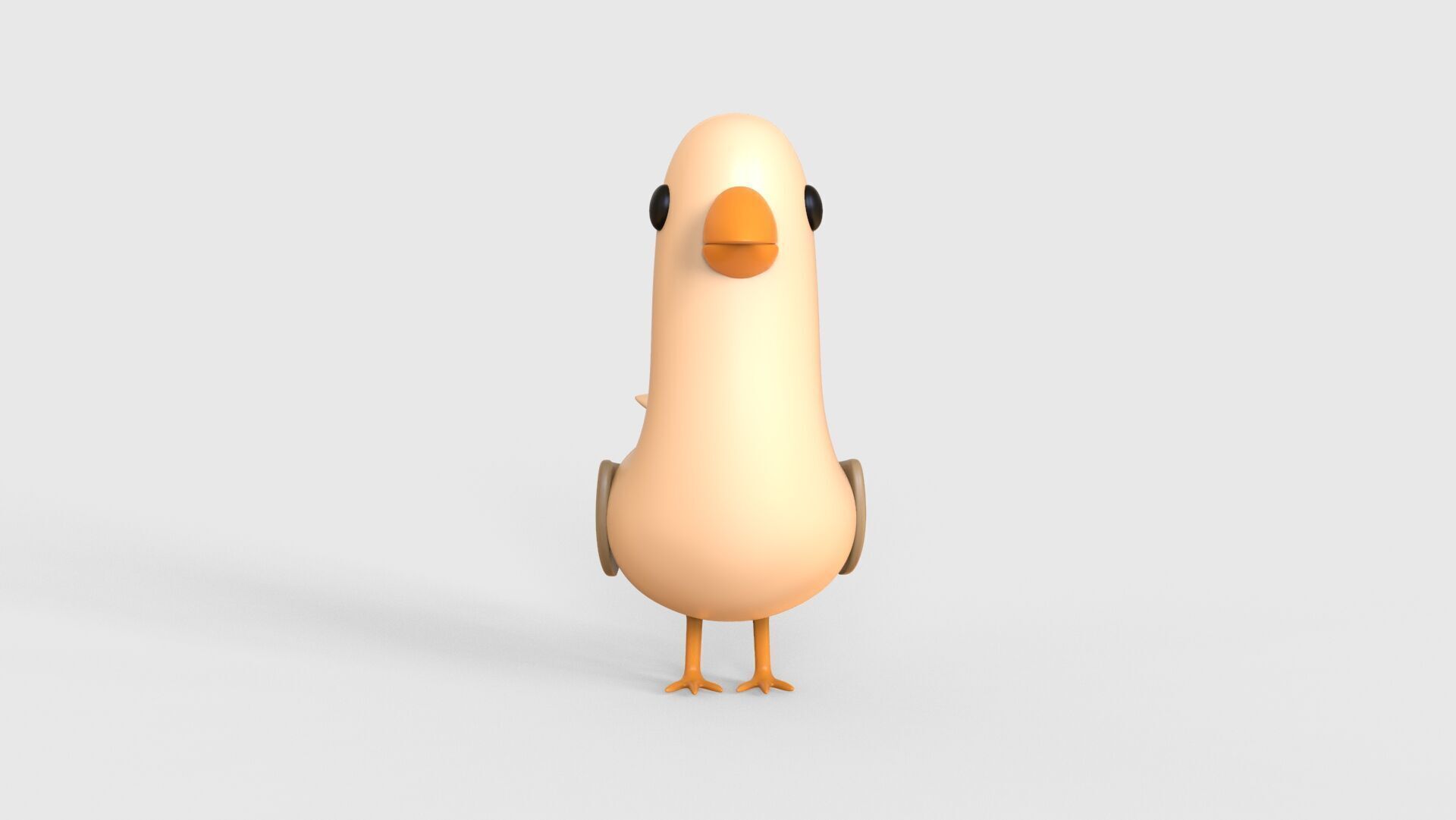 Low Poly - Cartoon Bird Rigged  Low-poly 3D model_18