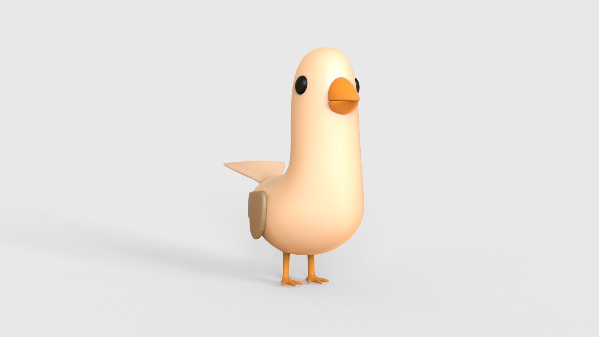 Low Poly - Cartoon Bird Rigged  Low-poly 3D model_17
