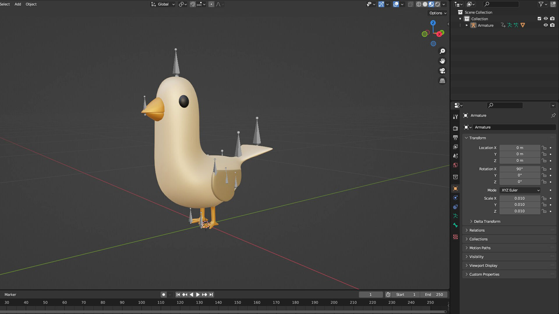 Low Poly - Cartoon Bird Rigged  Low-poly 3D model_3