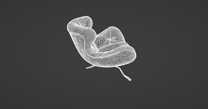 Modern Designer Lounge Chair 3D model 3
