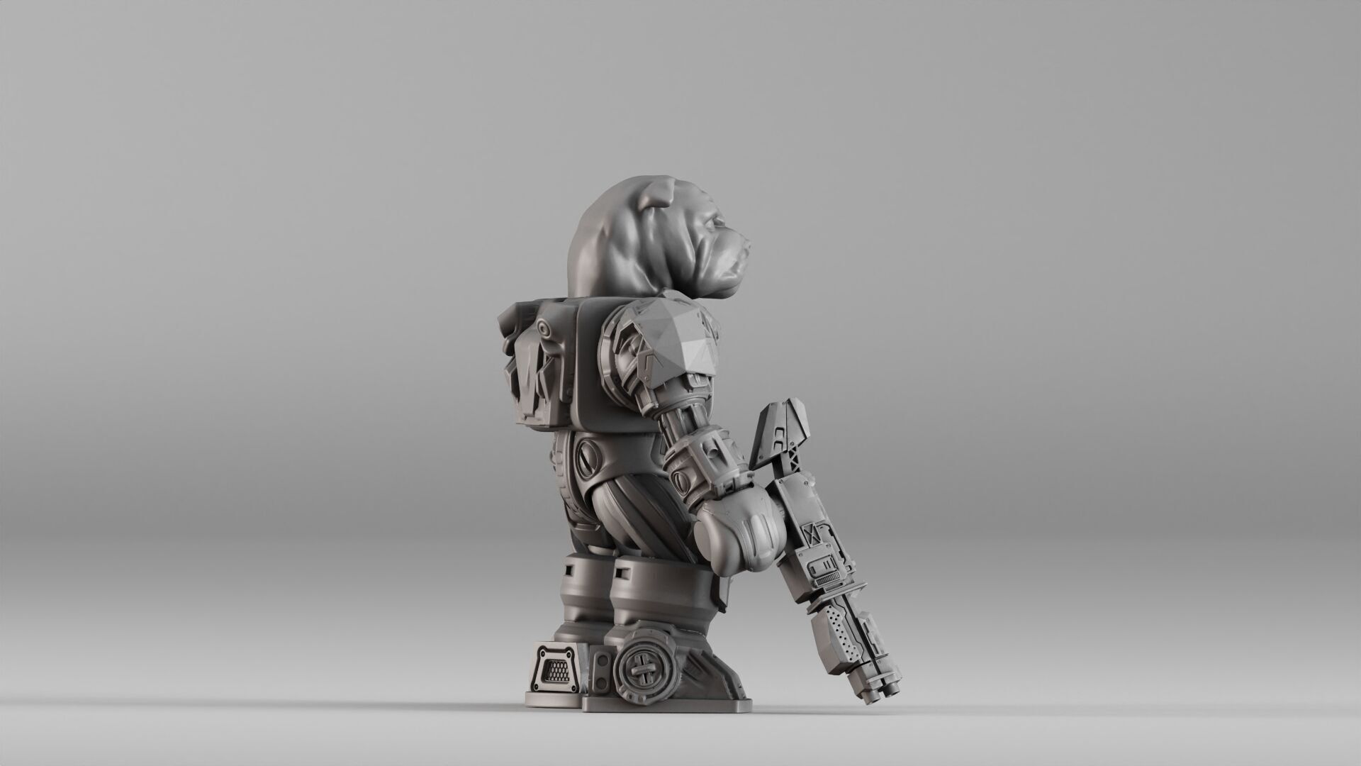 001586 Bulldog Mech Warrior 3D print model_12