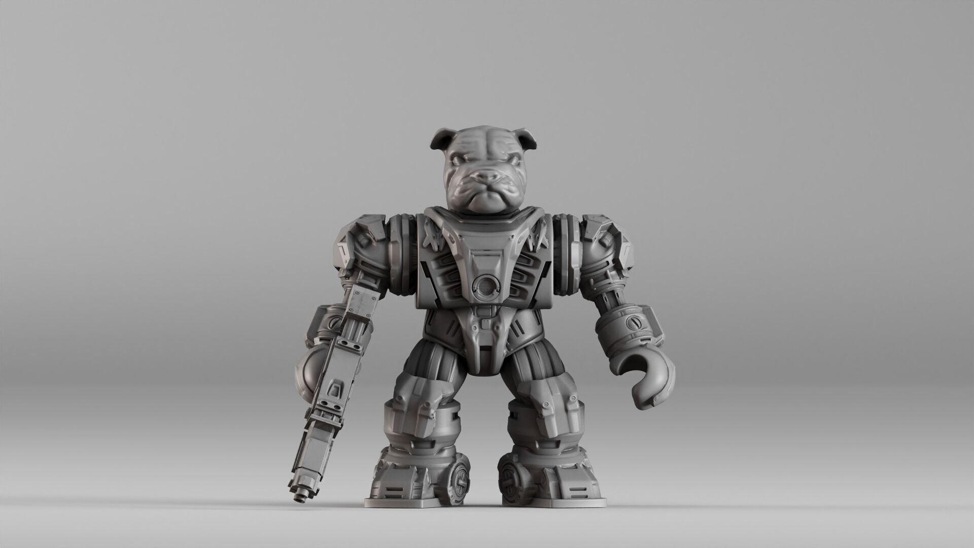 001586 Bulldog Mech Warrior 3D print model_5