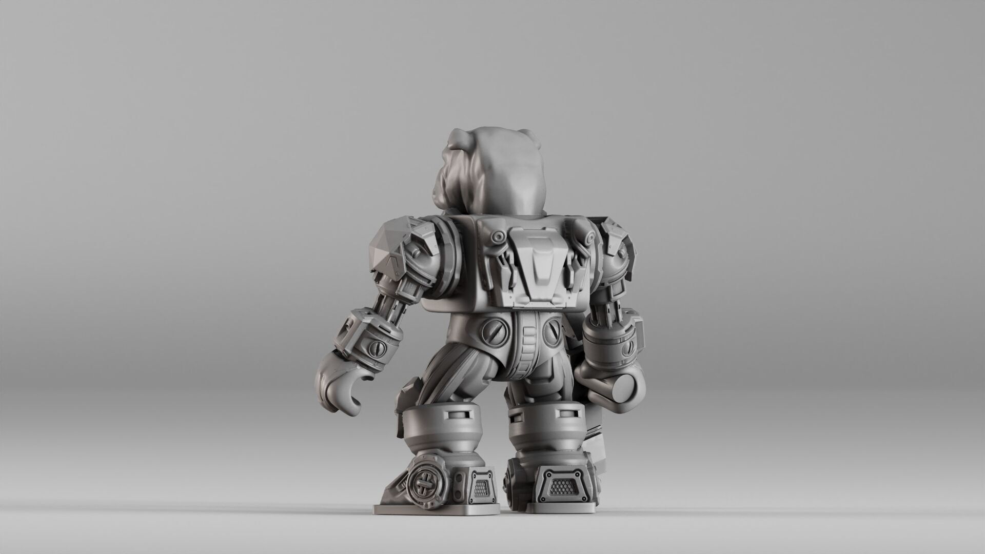 001586 Bulldog Mech Warrior 3D print model_18