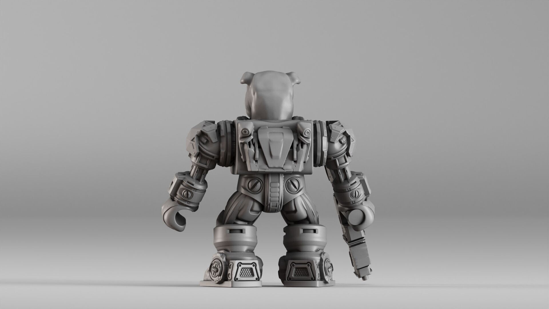 001586 Bulldog Mech Warrior 3D print model_17