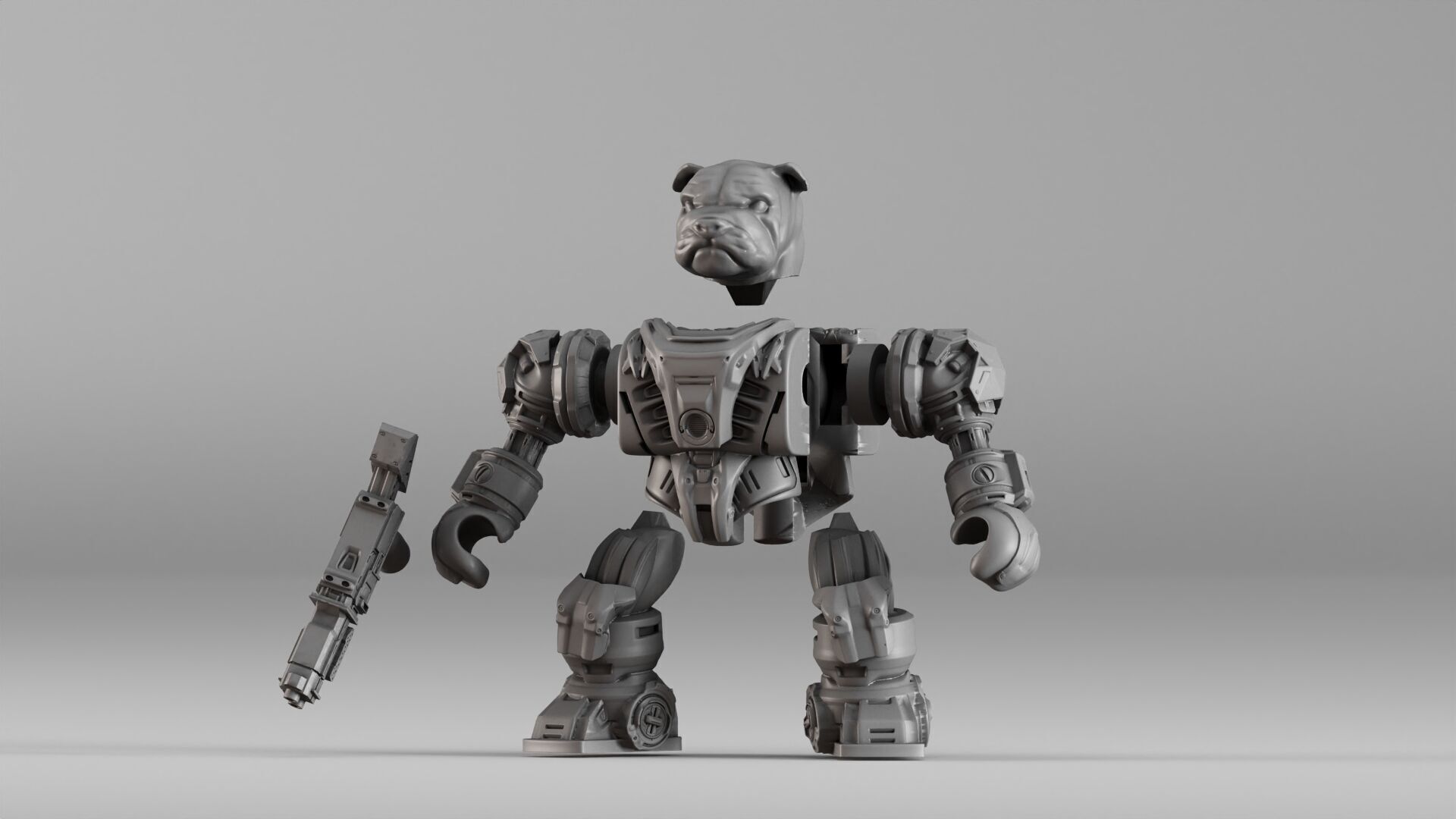001586 Bulldog Mech Warrior 3D print model_1