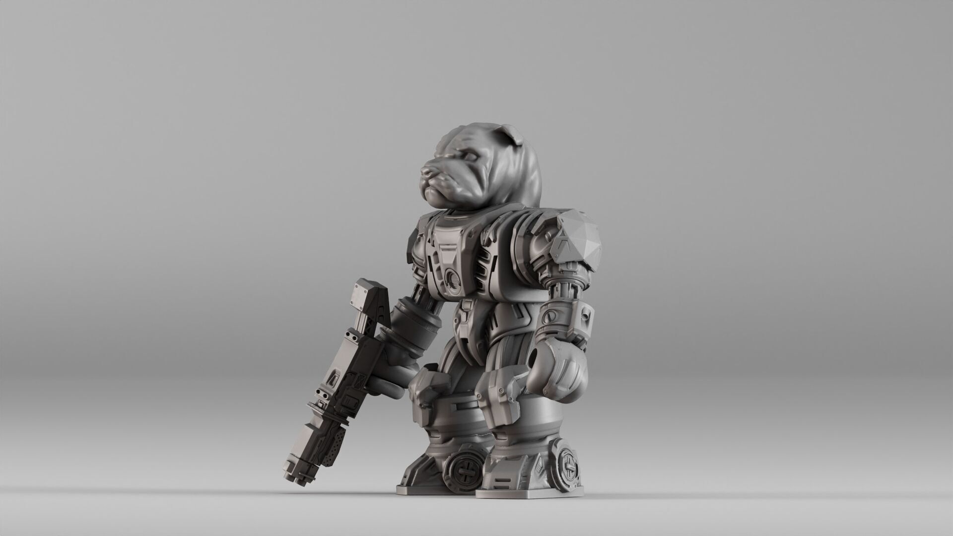 001586 Bulldog Mech Warrior 3D print model_24