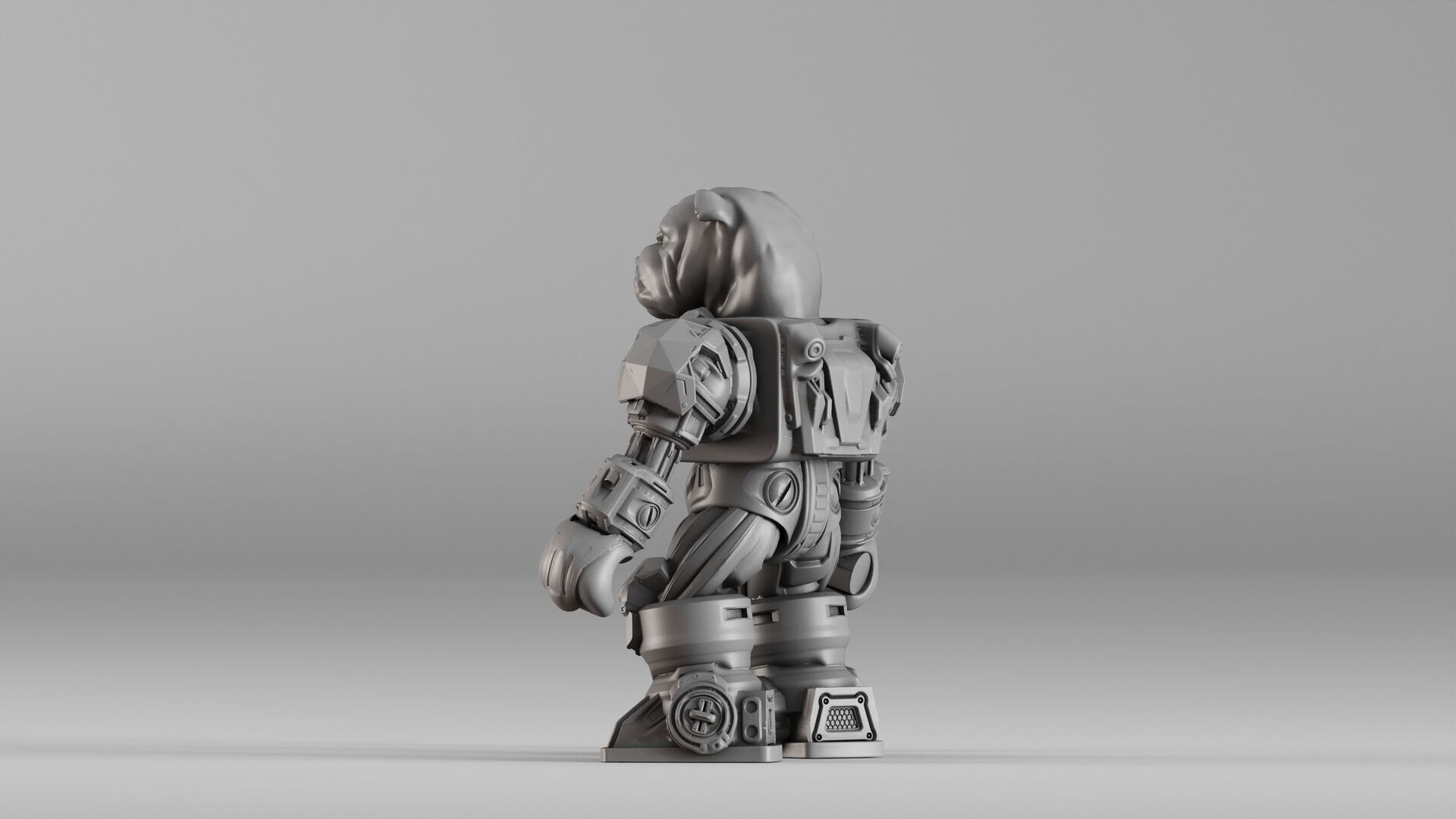 001586 Bulldog Mech Warrior 3D print model_20