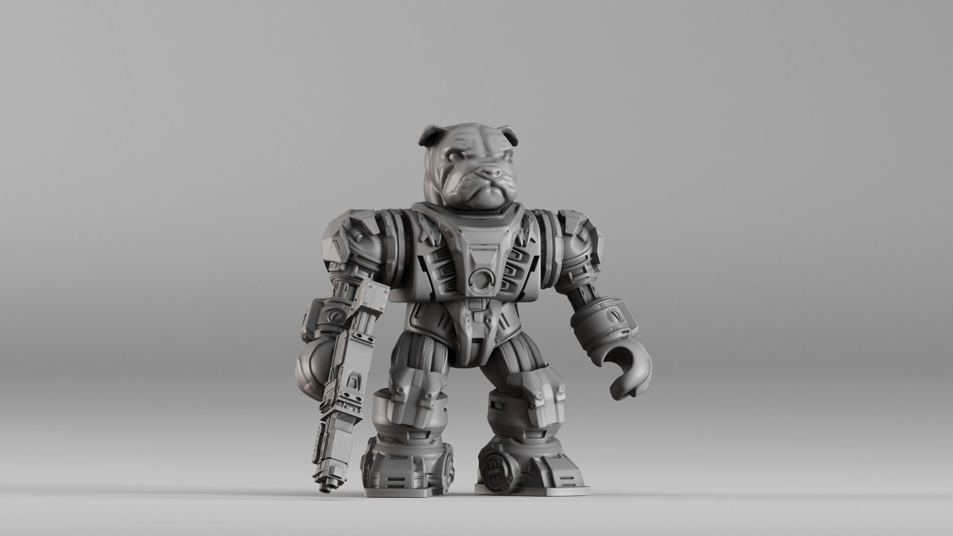 001586 Bulldog Mech Warrior 3D print model_6