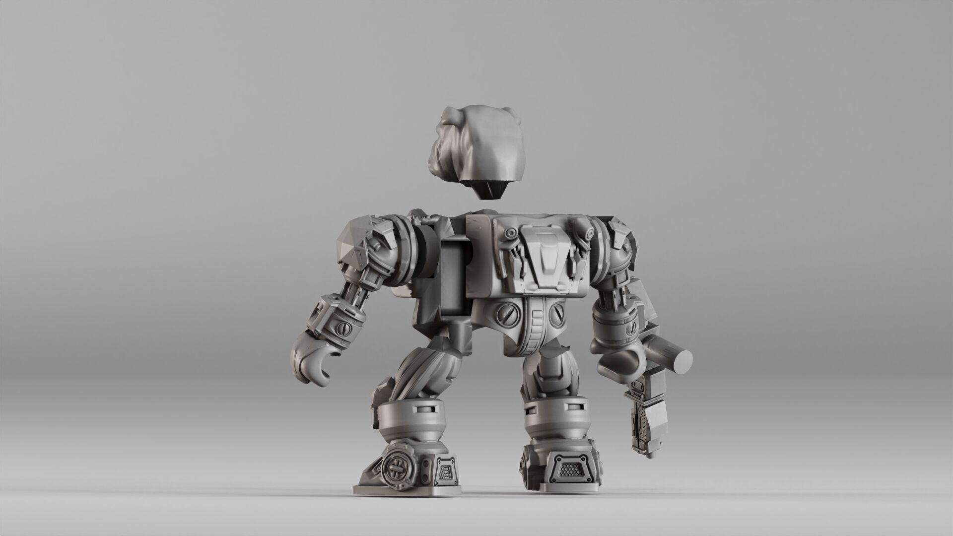 001586 Bulldog Mech Warrior 3D print model_19