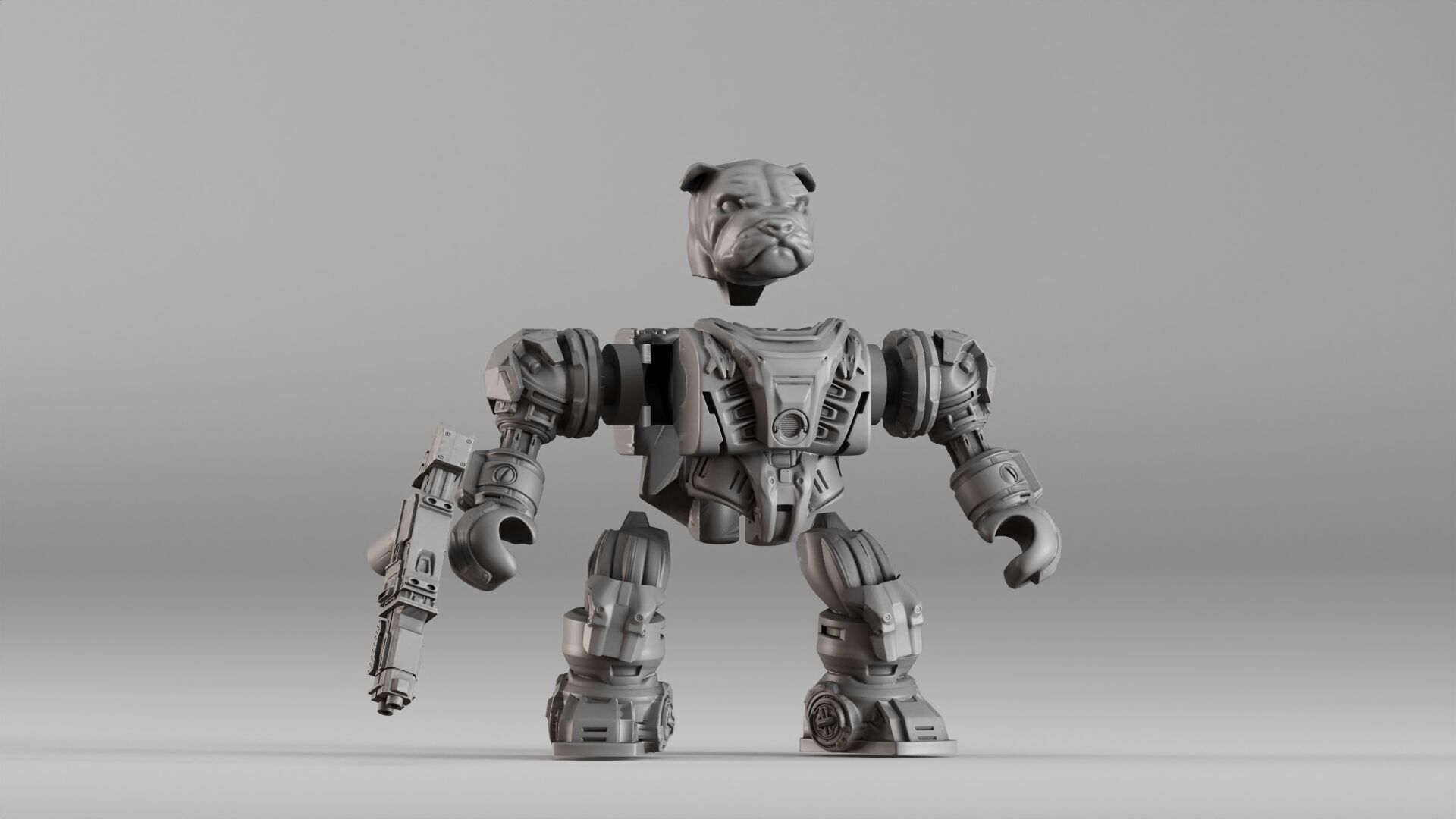 001586 Bulldog Mech Warrior 3D print model_7