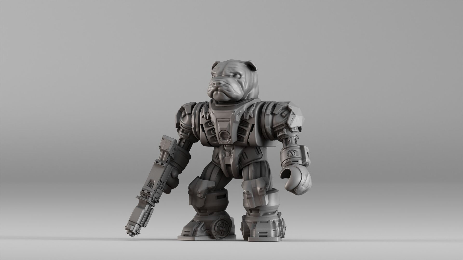 001586 Bulldog Mech Warrior 3D print model_27
