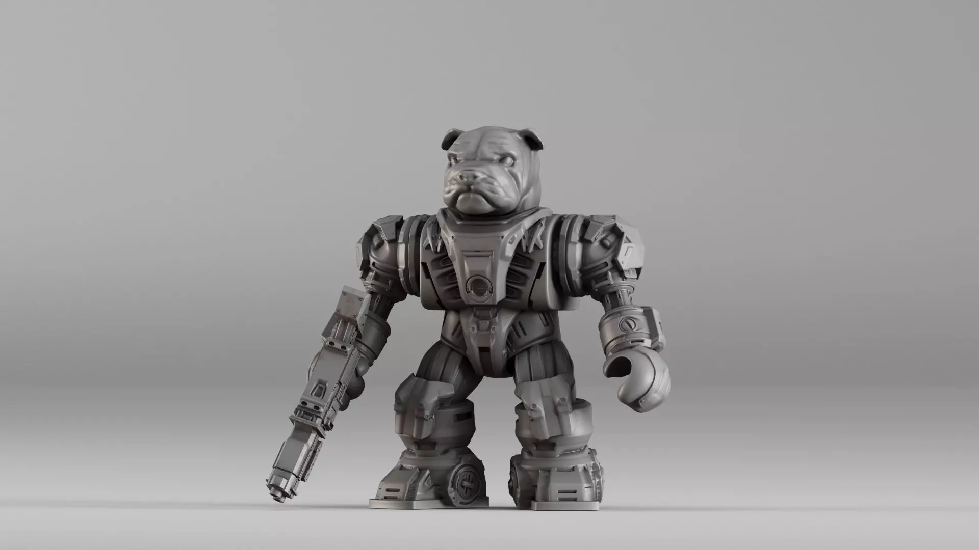 001586 Bulldog Mech Warrior 3D print model_0
