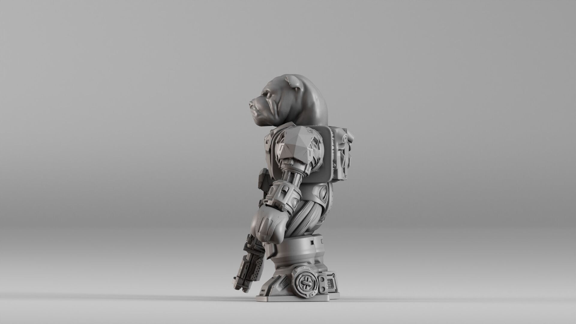 001586 Bulldog Mech Warrior 3D print model_21