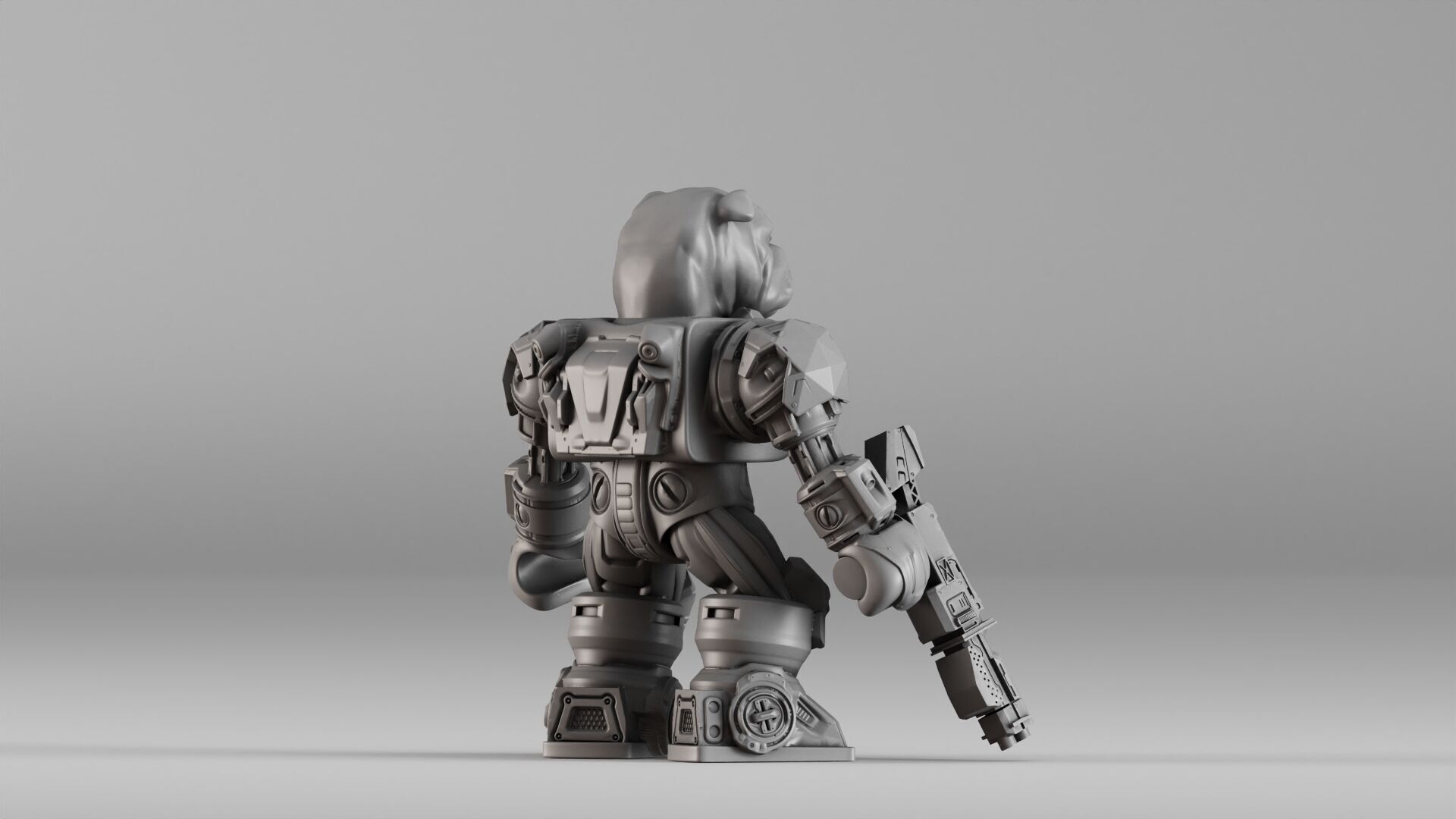 001586 Bulldog Mech Warrior 3D print model_14