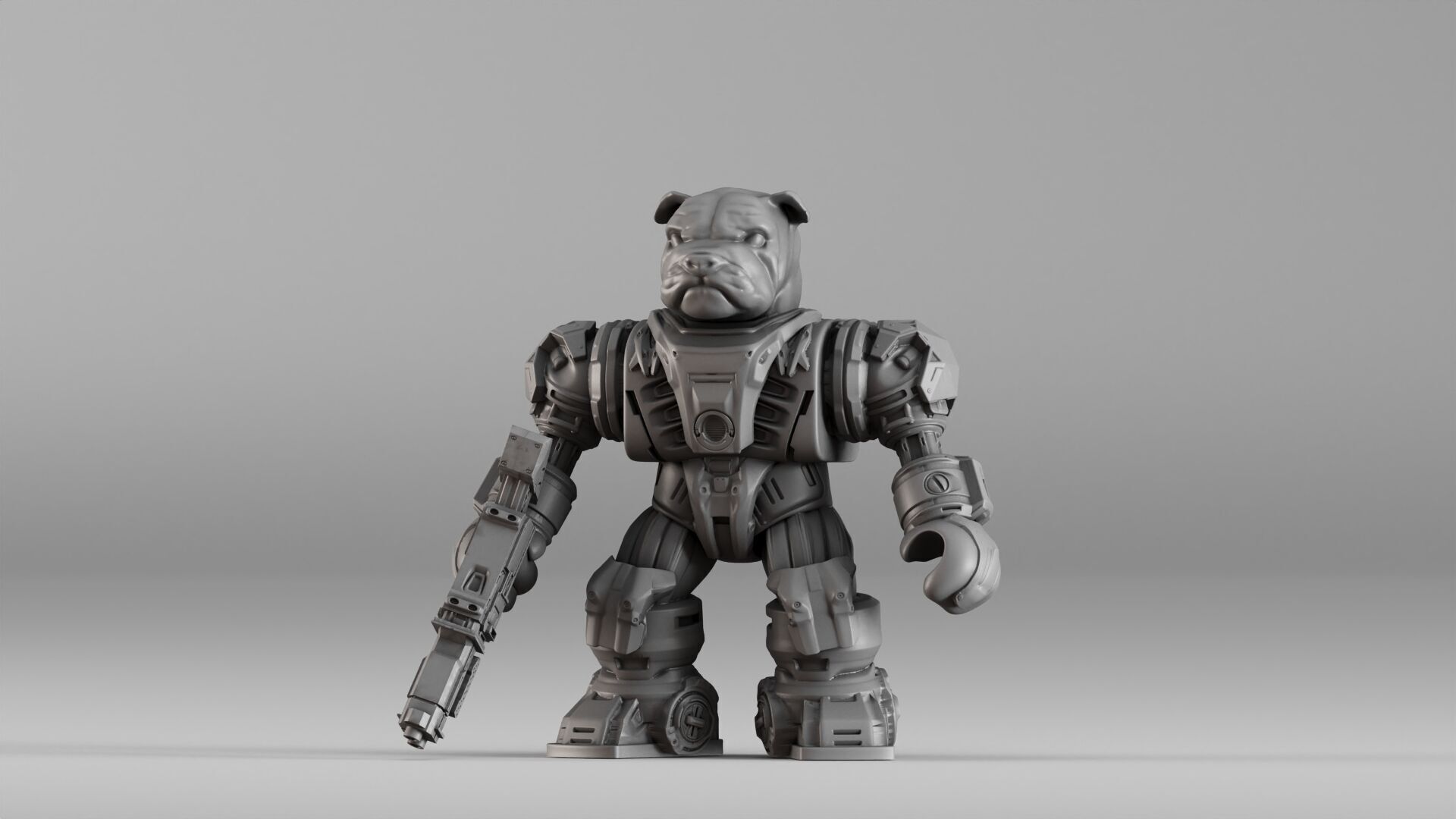 001586 Bulldog Mech Warrior 3D print model_2