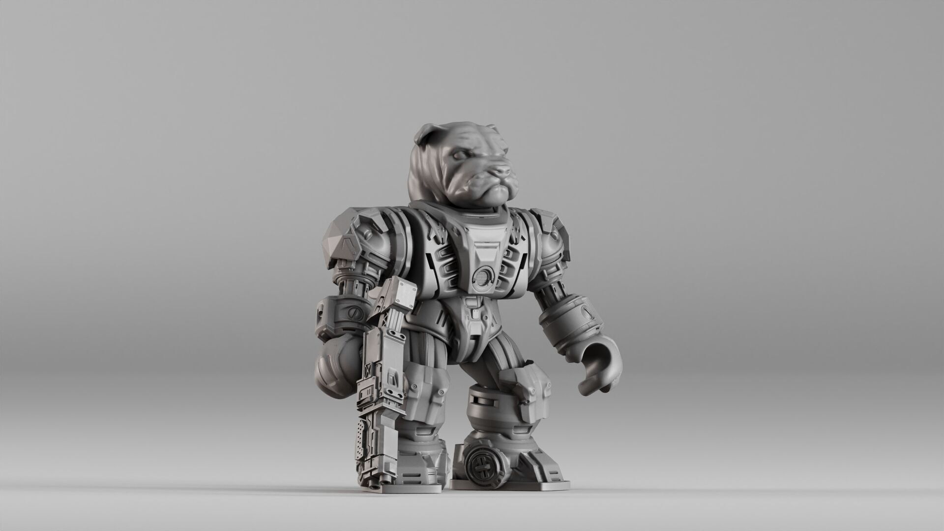 001586 Bulldog Mech Warrior 3D print model_8