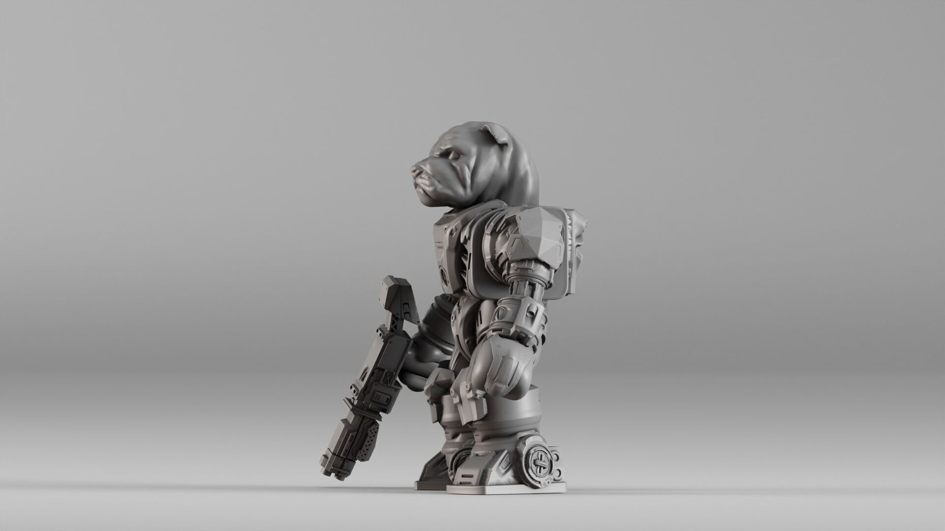001586 Bulldog Mech Warrior 3D print model_23
