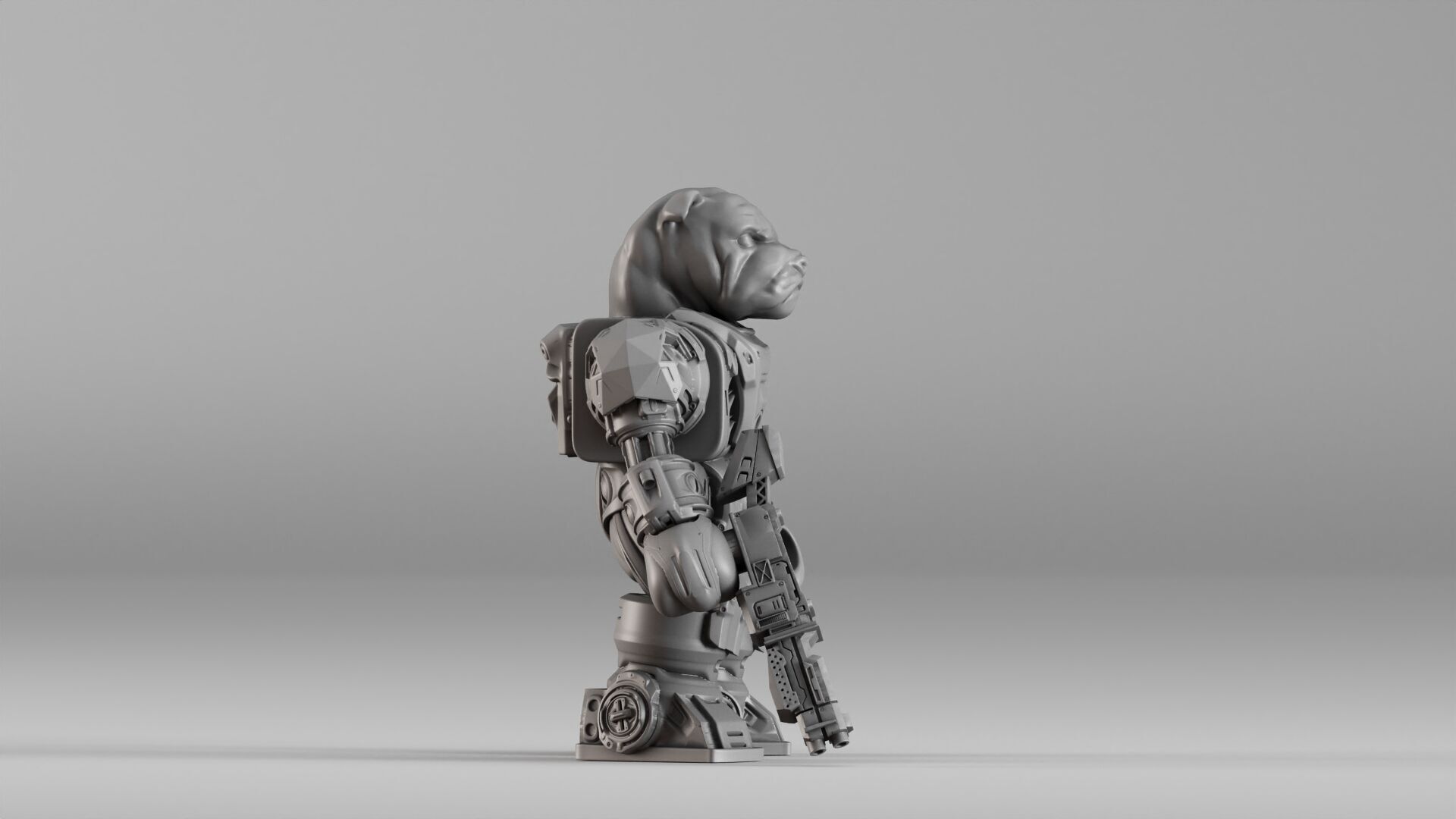 001586 Bulldog Mech Warrior 3D print model_11