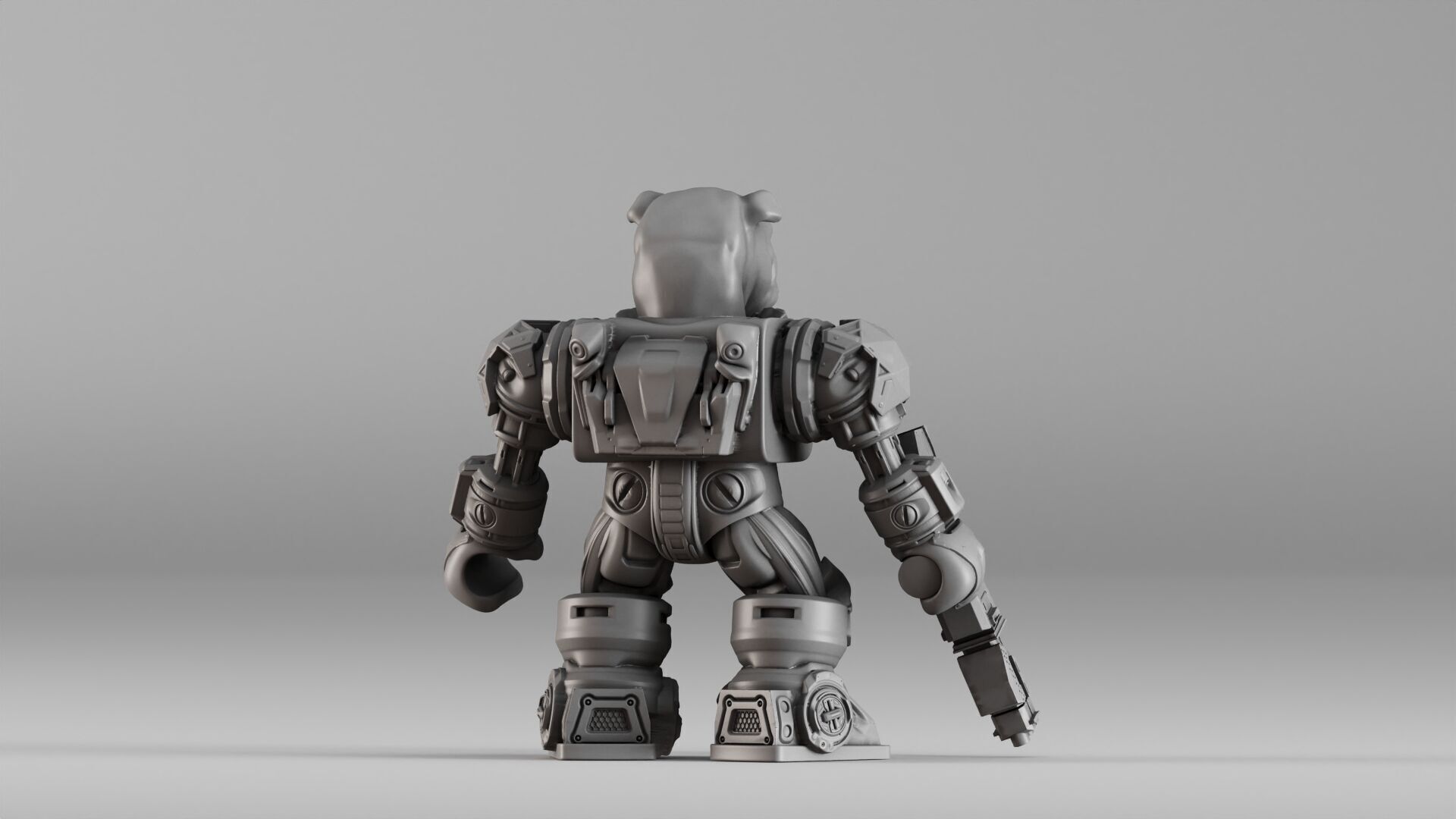 001586 Bulldog Mech Warrior 3D print model_15