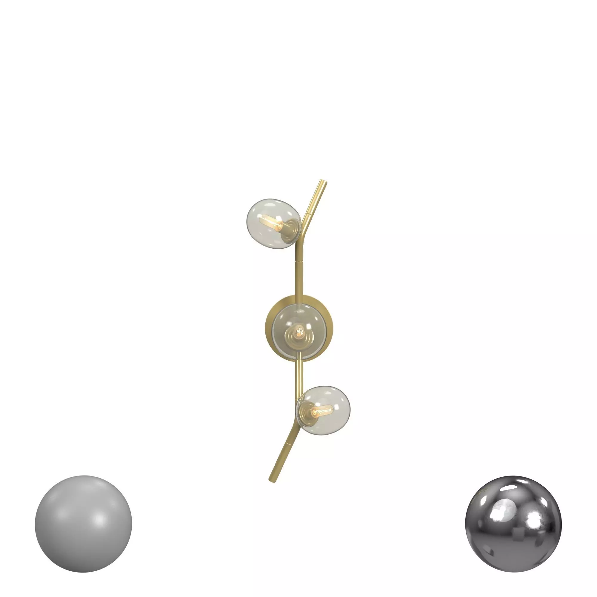 Hampton collection Three Light Wall Sconce Low-poly 3D model_0