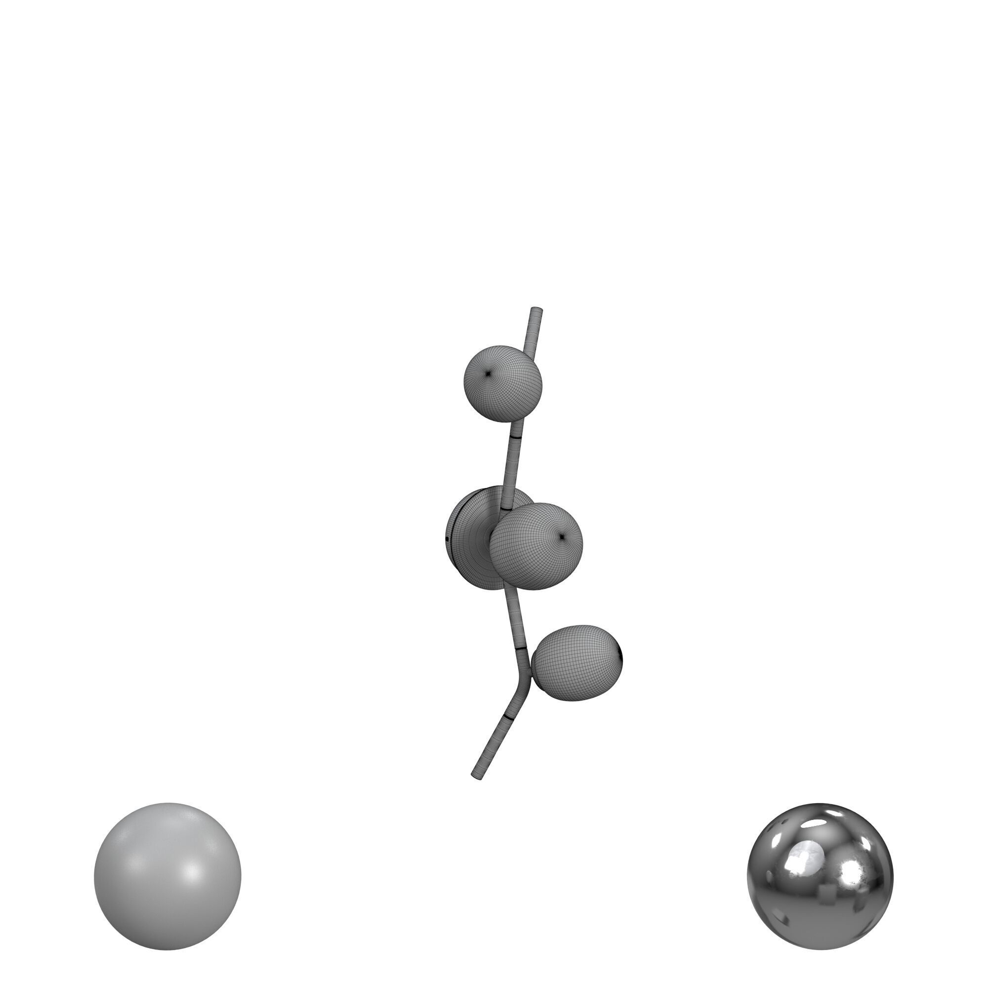 Hampton collection Three Light Wall Sconce Low-poly 3D model_3