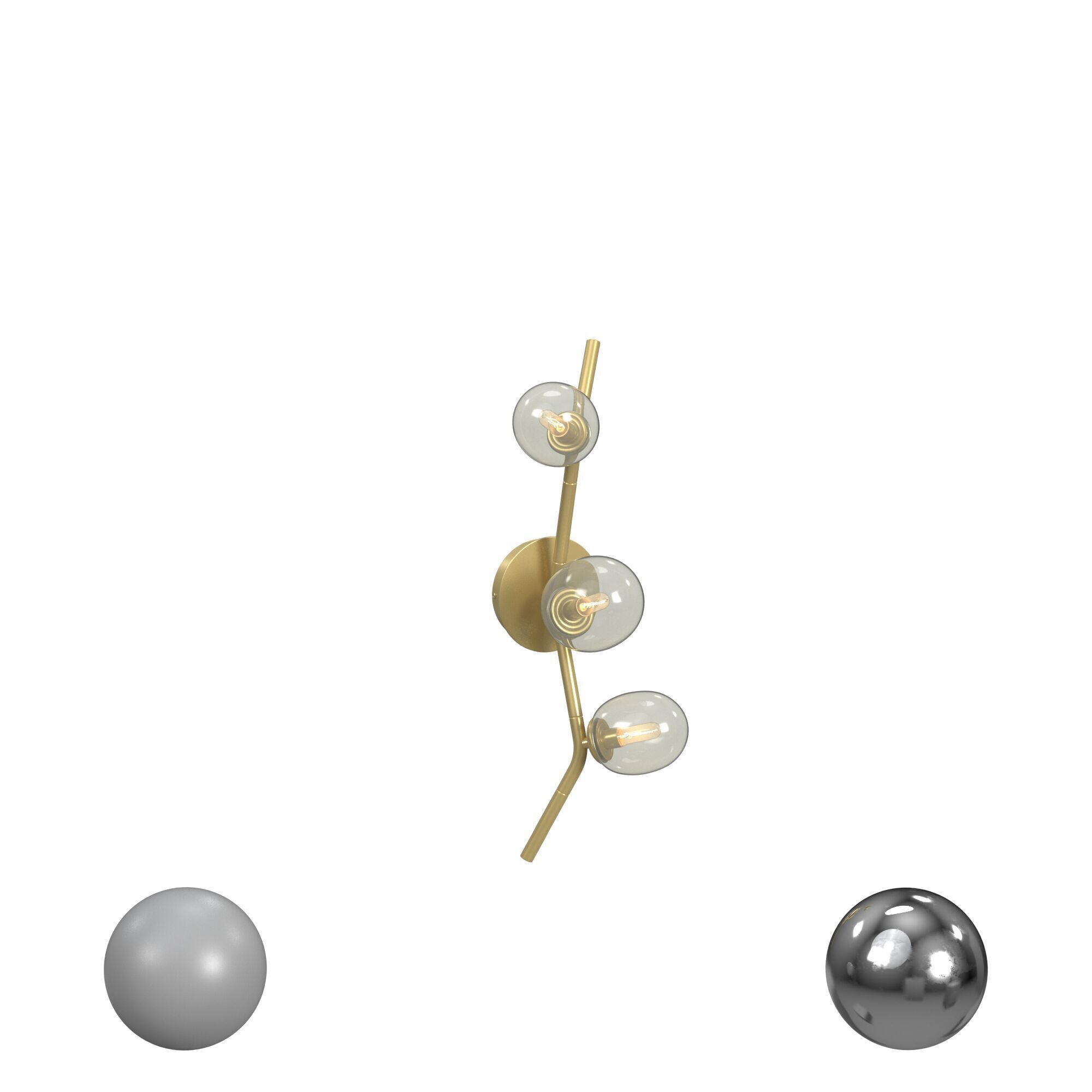 Hampton collection Three Light Wall Sconce Low-poly 3D model_1