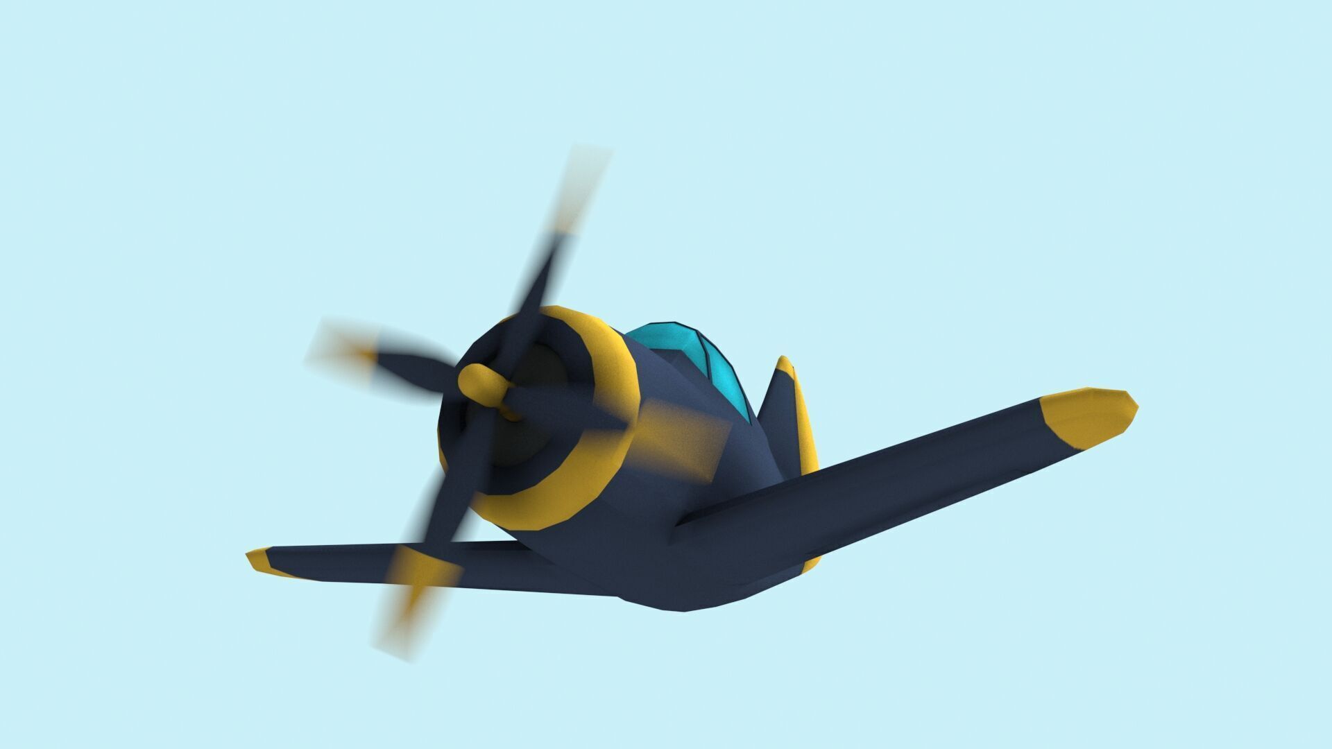 LOW POLY PLANE Free low-poly 3D model_1