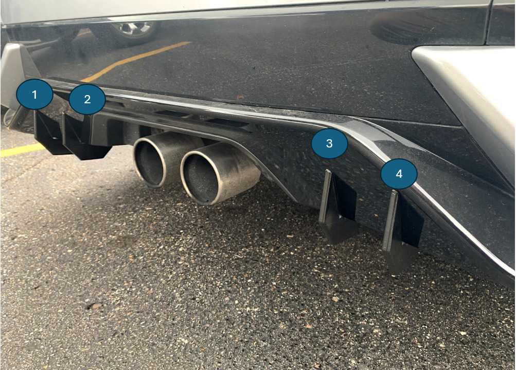 Honda Civic 10th Gen Rear diffuser Sport trim 2016 through 2019 3D print model_2