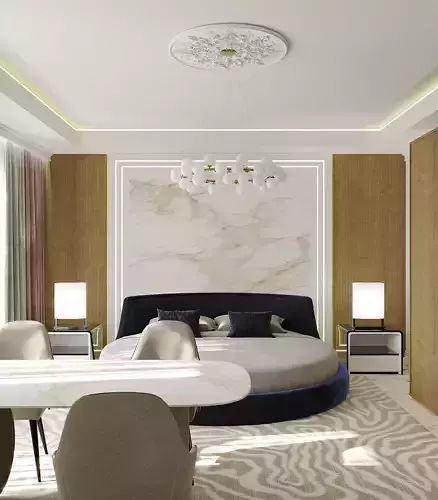 bedroom interior Low-poly 3D model