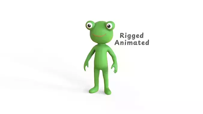 Low Poly - Frogman Rigged Low-poly 3D model