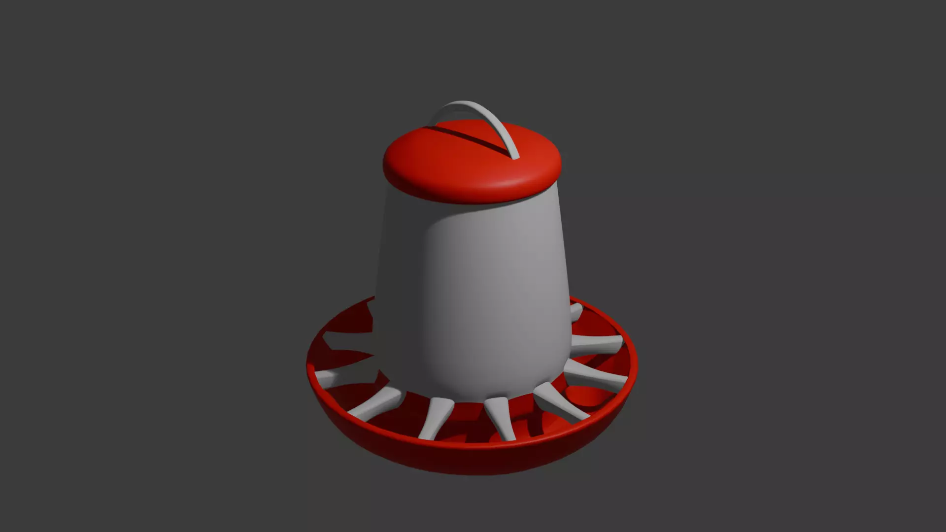 Chicken Feeder Low-poly 3D model_0