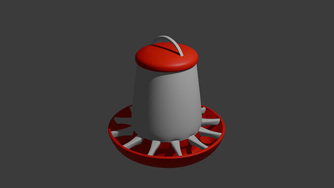 Chicken Feeder Low-poly 3D model