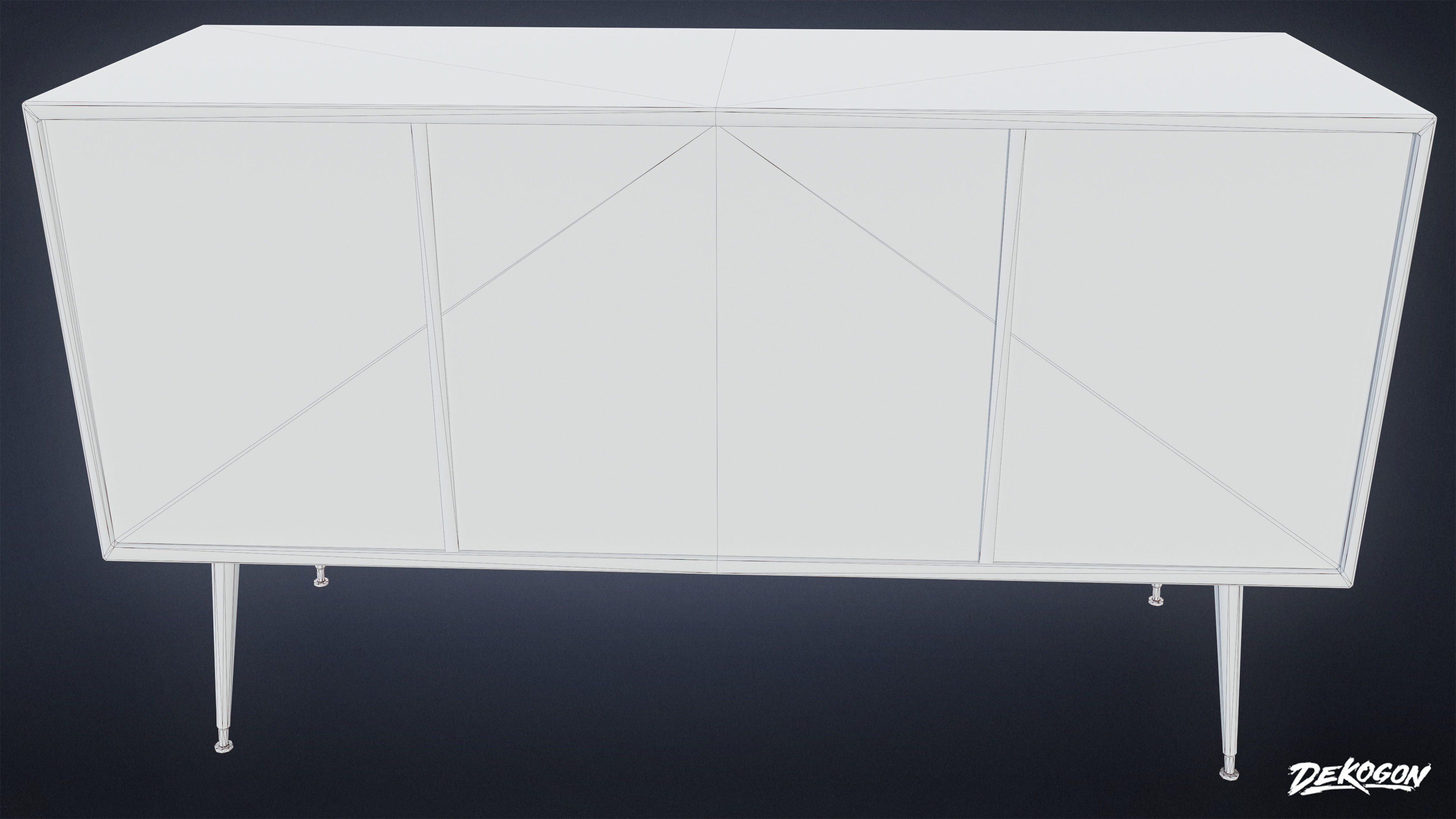 MIDCENTURY - Television 11 - LOW POLY Low-poly 3D model_9