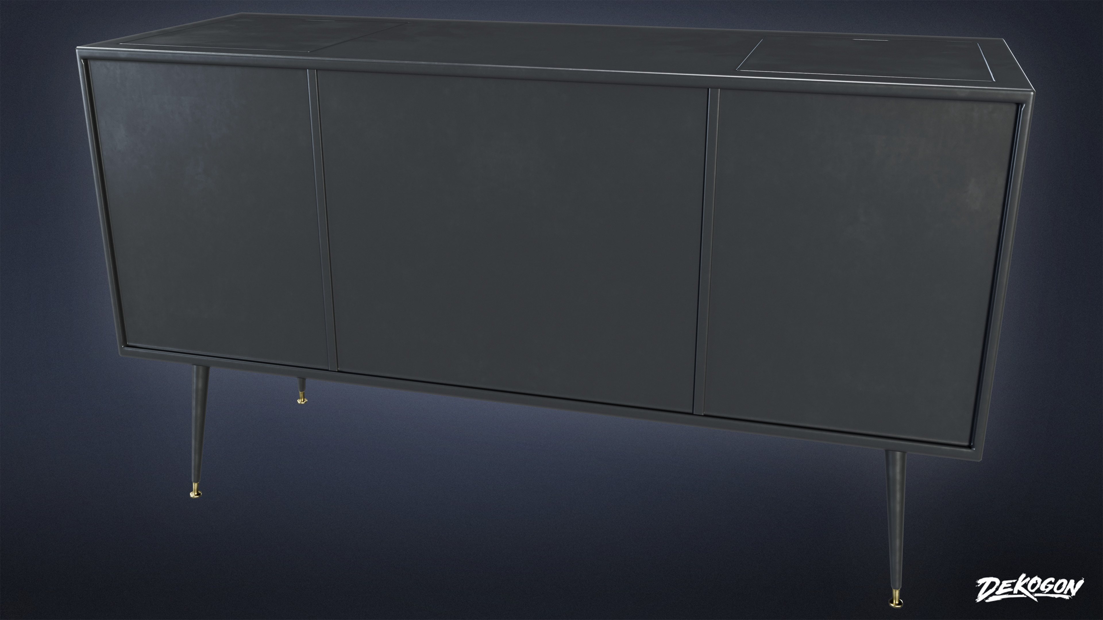 MIDCENTURY - Television 11 - LOW POLY Low-poly 3D model_3