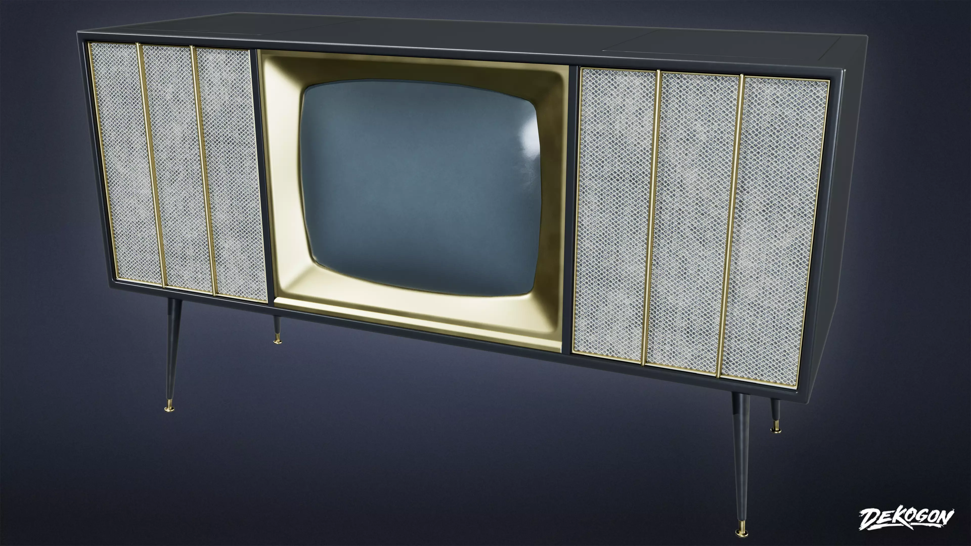 MIDCENTURY - Television 11 - LOW POLY Low-poly 3D model_0
